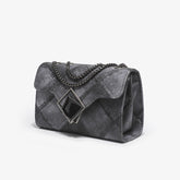 Sac messager carré de petite taille avec dégradé d'encre colorée et chaîne en relief en losange